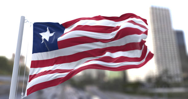 istock Liberia National flag waving in the wind. 1679956511