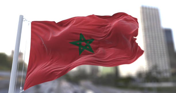 istock Morocco National flag waving in the wind. 1679957079