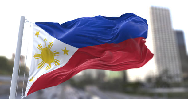 istock Philippines National flag waving in the wind. 1679958191