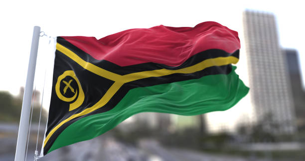 istock Vanuatu National flag waving in the wind. 1679960879