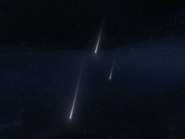 istock Falling stars in the sky. Bright meteor streaks. 1679974674
