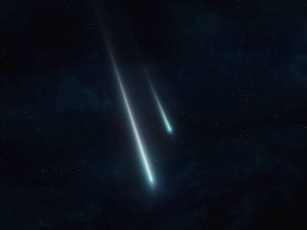 istock Bright meteors in the dark. Beautiful meteor trails. 1679974675