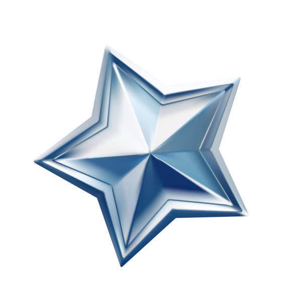 istock Vector illustration of silver beautiful star on white background. 3d style design with silver star 1680050316