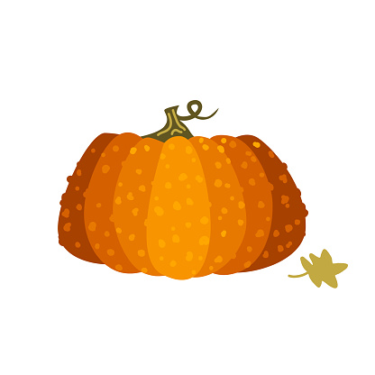istock Cute pumpkin isolated on white background, Autumn or Halloween decoration element, vector illustration. 1680053524
