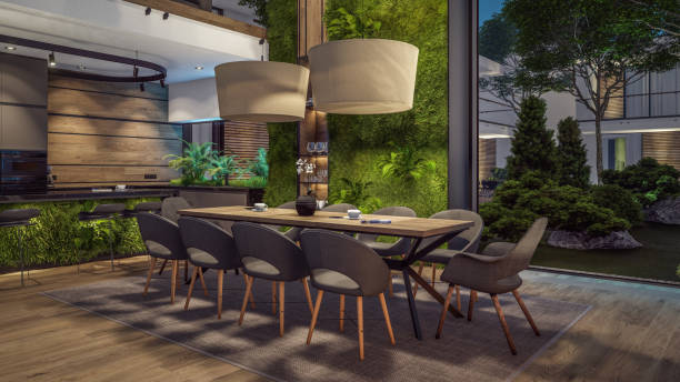 istock 3d rendering of expensive cozy interior with green walls in night 1680084143