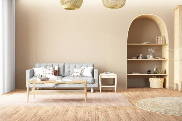 istock Scandinavian Style Cozy Beige Living Room 1680109182