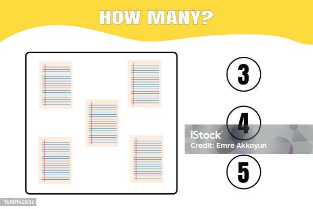 Math With Many Number How Many Are There Educational Math Game For Kids Stock Illustration ...