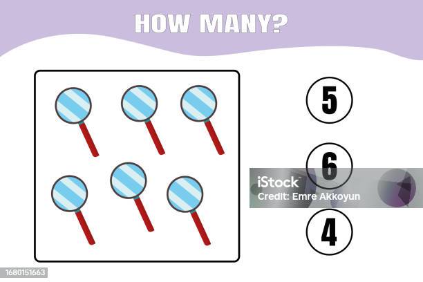 Math Game How Many How Many Are There Educational Math Game For Kids Stock Illustration ...