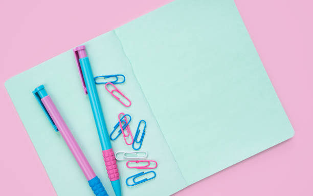istock Colorful stationery on a pink background with space for text. Flatlay. Back to school. Top view. 1680154355