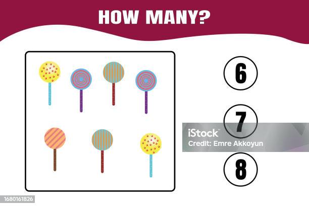Math Game How Many How Many Are There Educational Math Game For Kids Stock Illustration ...