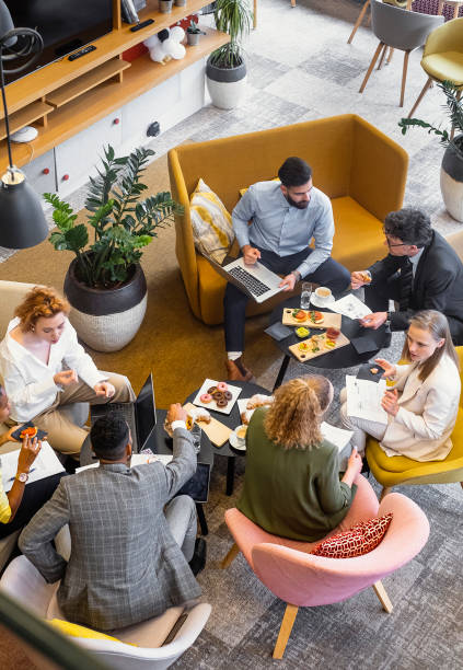 Business people having a brunch meeting