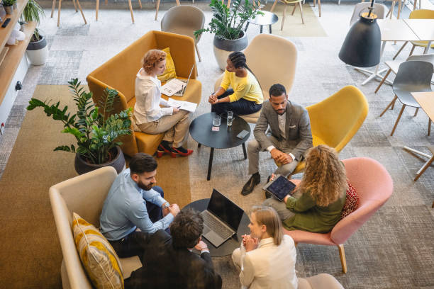 istock Business people meeting in a cafeteria 1680173484