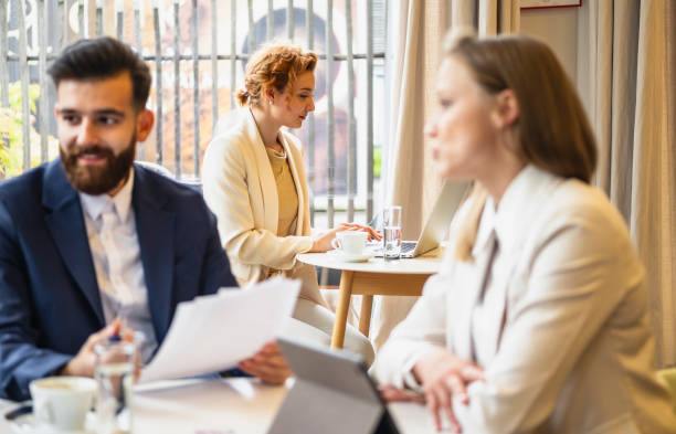 istock Business people meeting in a cafeteria 1680175645