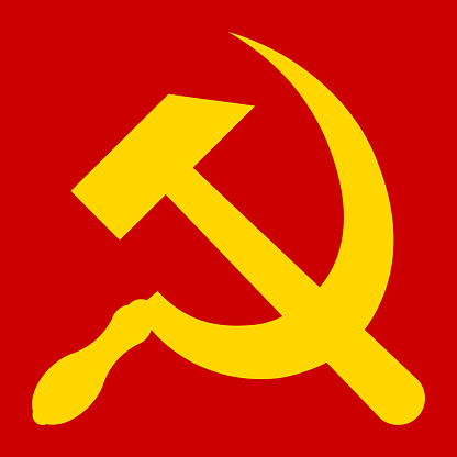 The hammer and sickle symbol of the Soviet Union, color vector