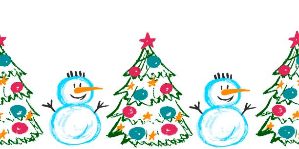 istock Cute seamless border. Drawings with wax crayons. Design for paper, fabric, interior decor and other use 1680176728