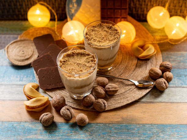 istock Layered dessert with walnuts and cookies 1680183441