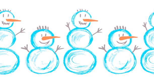 istock Cute seamless border. Drawings with wax crayons. Design for paper, fabric, interior decor and other use 1680187815