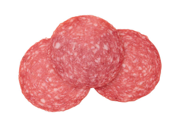 istock salami sausage cut into pieces isolated on white 1680235071