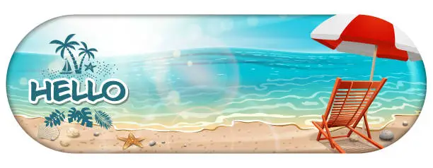 Vector illustration of nature sea banner