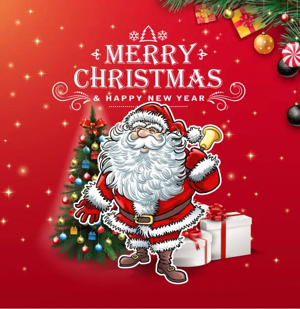 Vector illustration of santa's decoration