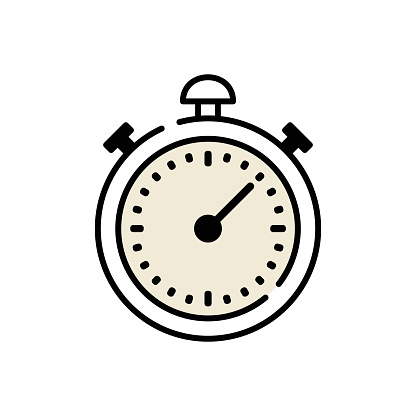 Fully editable vector line icon for timer. Perfect for use on web, mobile app, presentations and any graphic design work.