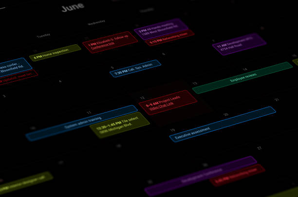 Calendar with space for text and slightly raised page