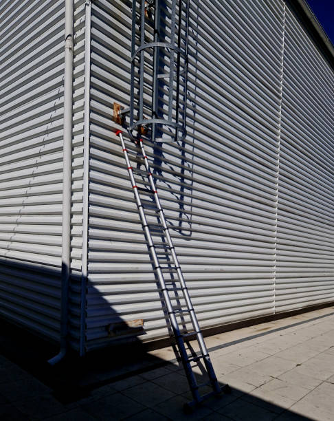 istock Convenient to carry, light weight, small volume, can be folded and easy to carry and store, can be stored in the garage, under closet, under the bed or in the trunk of car, telescopic ladder, access 1680329188