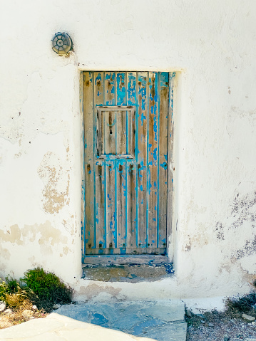 Traditional Greek architecture. White houses in Mykonos