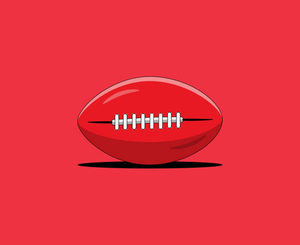 american football ball-logo-design. rugby-ball-vektor-symbol. flacher cartoon-stil, geeignet für banner und flyer. - football computer icon american football rugby stock-grafiken, -clipart, -cartoons und -symbole