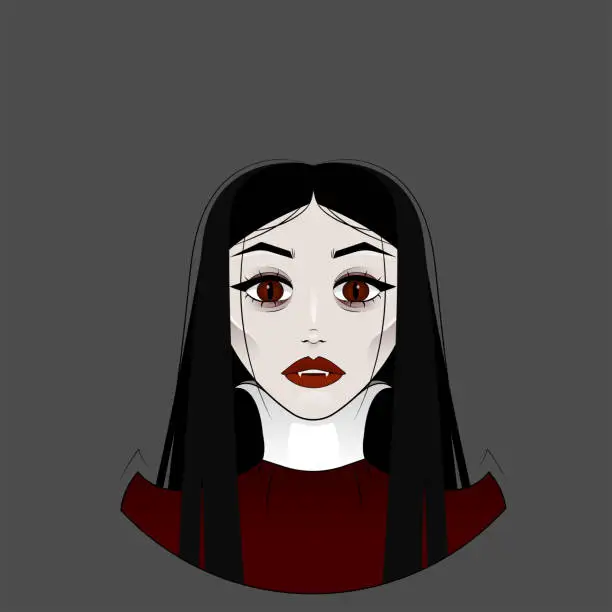 Vector illustration of Vampire girl