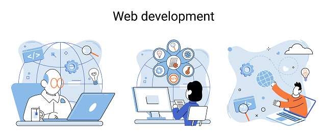 Web Development Coding And Programming Creation Digital Software Mobile ...