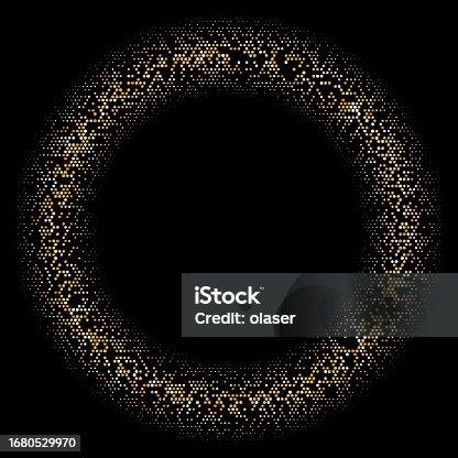 istock A radiant circular frame composed of tiny metallic dots. 1680529970