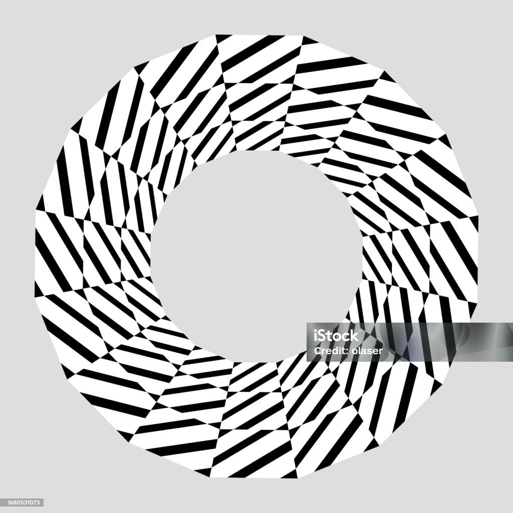 3 Concentric Rectangles Concentric Circle Design Formed By 48 Diagonally Striped Rectangles ...
