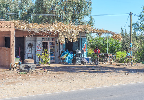 Small road side shop on the N9, near the village Dour Laadem, in Morocco.