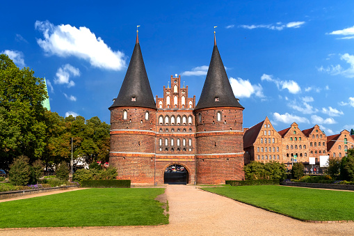 Holstentor (Holsten Gate) at the hanseatic city of Lübeck