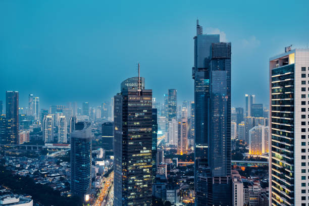 istock Jakarta business district at dusk, Indonesia 1680559457