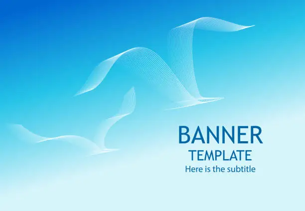 Vector illustration of Abstract birds on blue background