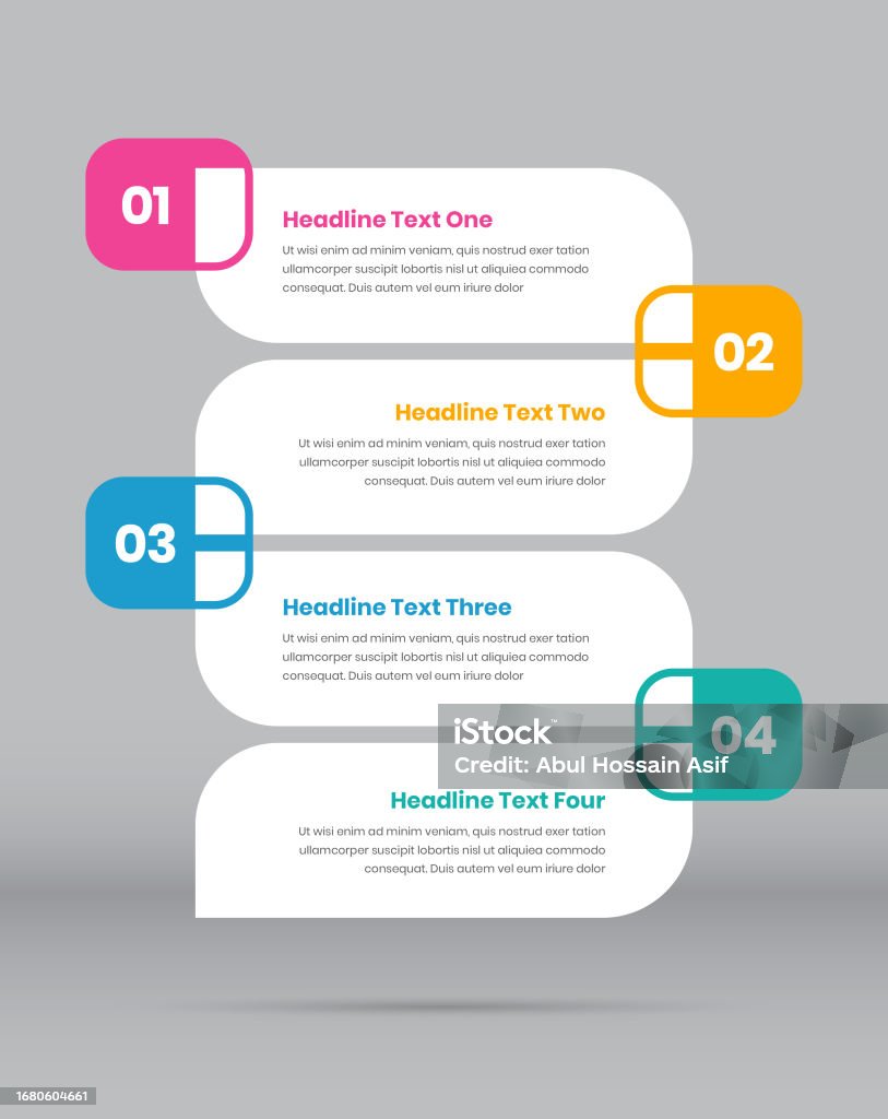 Business Process Presentation Vertical Step Infographic Template Design ...