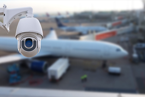 CCTV camera or surveillance operating in airport