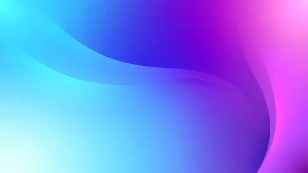 Vector illustration of soft wavy background in blue and purple colors