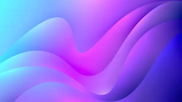 Vector illustration of Vibrant wave background. Blue and pink color illustration.