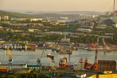 Vladivostok. Primorsky Krai. The Far East. Russia.  Sunset in Vladivostok in summer.