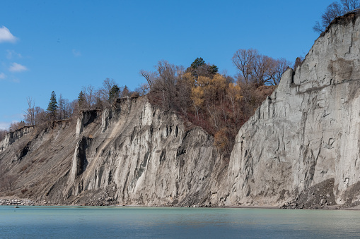Scarborough Bluffs Toronto with blue sky
