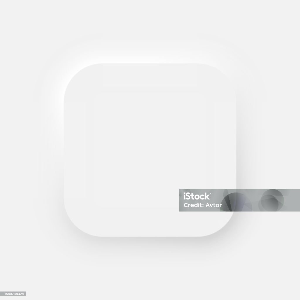 Square Rounded Ui Background Square Button With Rounded Edges On A White Background User Interface ...