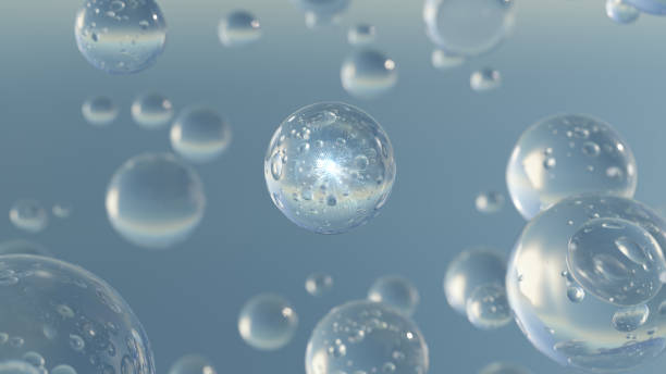 istock Transparent balls, holographic liquid blobs floating in space, and artistic bubbles. 1680748558