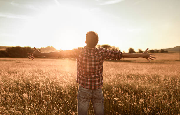 istock Men feeling happy and free in nature. 1680789580