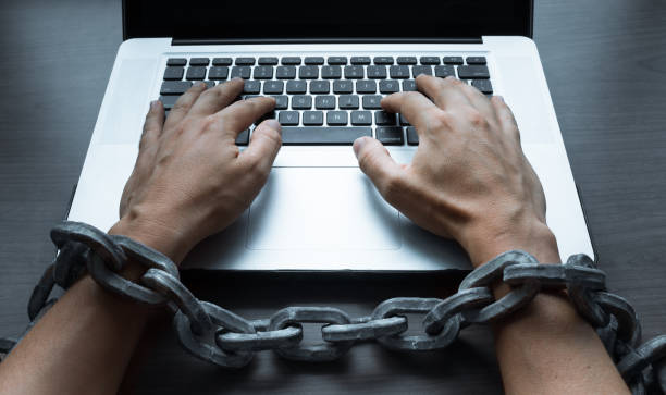 Computer Being Held By String 240+ Computer Chained Stock Photos, Pictures & Royalty-Free Images - iStock