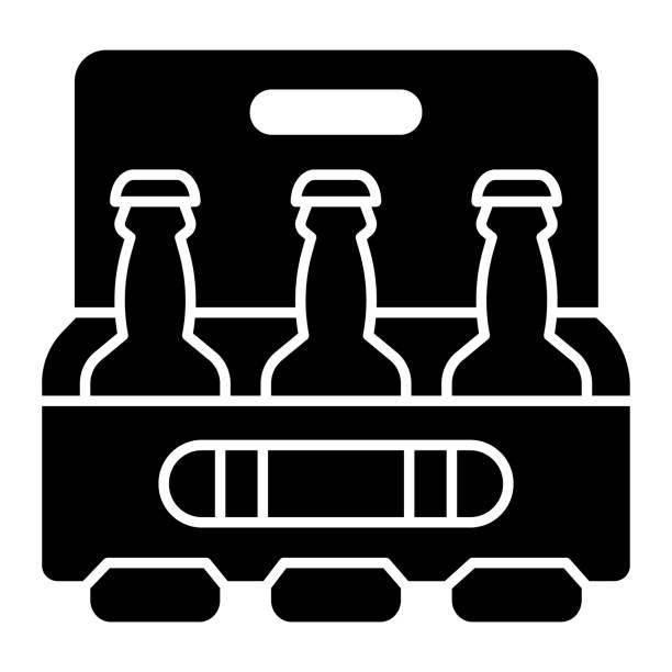 Box of beer solid icon, beverage concept, case of beer with three bottles sign on white background, Pack of bottles icon in glyph for mobile web design. Vector graphics. Box of beer solid icon, beverage concept, case of beer with three bottles sign on white background, Pack of bottles icon in glyph for mobile web design. Vector graphics blank cereal box clip art stock illustrations
