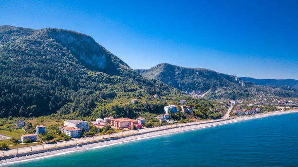 Cide Town Kastamonu Province Aerial Drone View