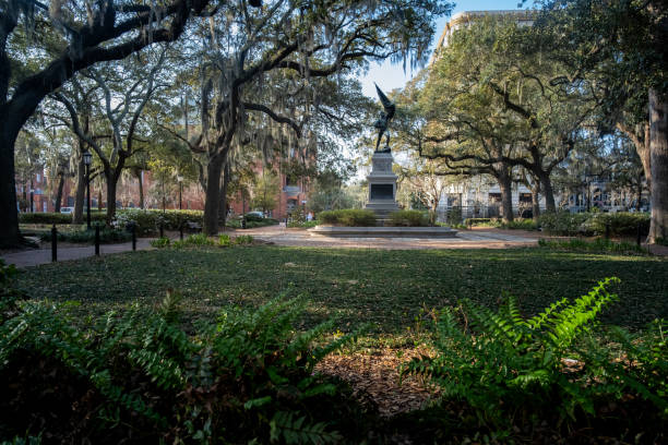 istock Monument in historic square in Savannah, Georgia. 1680857346